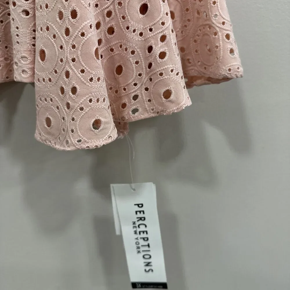 Perceptions 3X Bolero Top Blush Pink 3/4 Flare Bell Sleeve Women's NEW - Picture 3 of 10